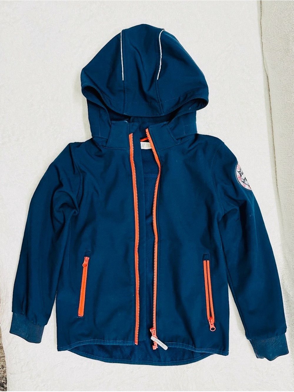 H&M Softshell Jacket Boys Size 7-8 Years Dark Blue Excellent Condition